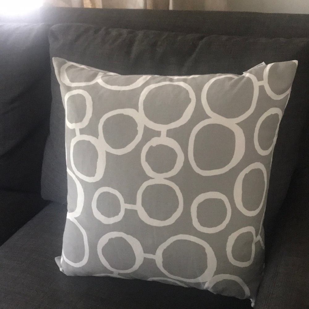 Grey cotton Pillow cover-geometric design